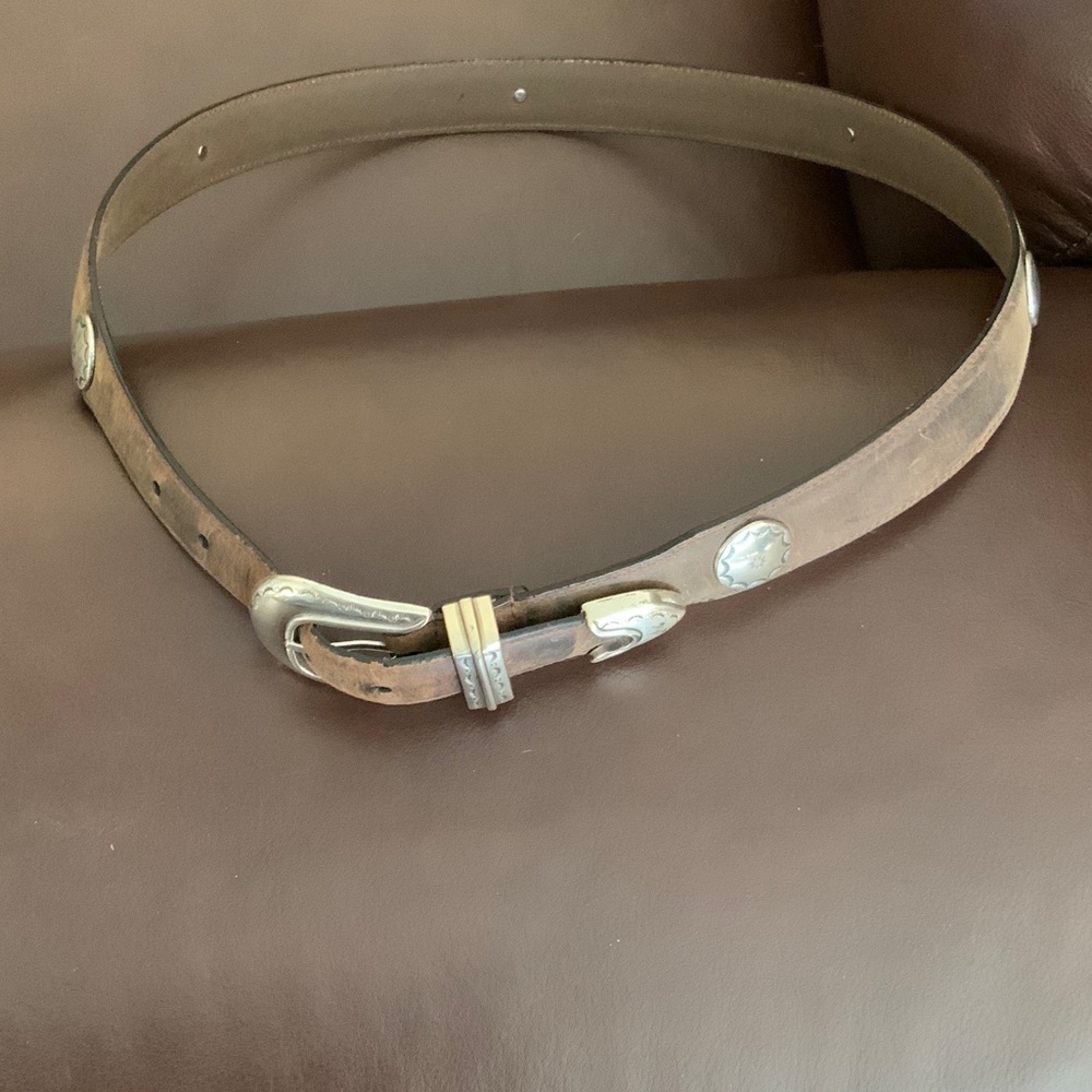 Source Unknown Brown and Silver Men's Belt